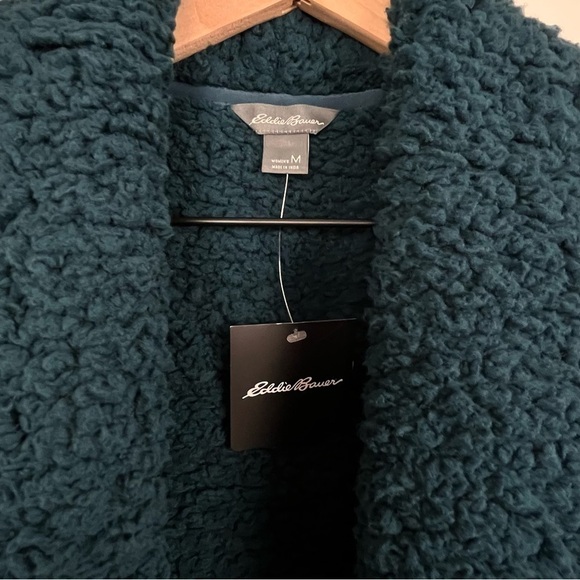 Eddie Bauer Cozy Fireside Plush Vest. Peacock Teal. Medium #365 - Picture 4 of 7